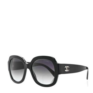 CHANEL Acetate CC Logo Sunglasses 5373 Black Oversized AUTHENTIC
